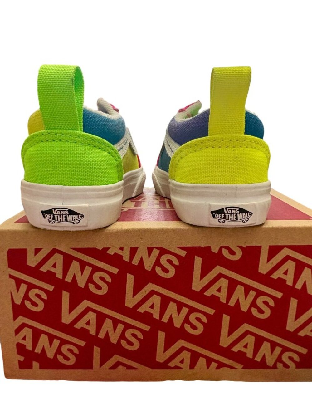 Vans Old Skool Elastic Toddler ColorBlock SlipOn Neon Multicolor Shoes Sz 5.0T - Picture 6 of 14